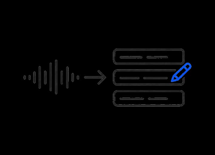 Audio becoming editable caption lines